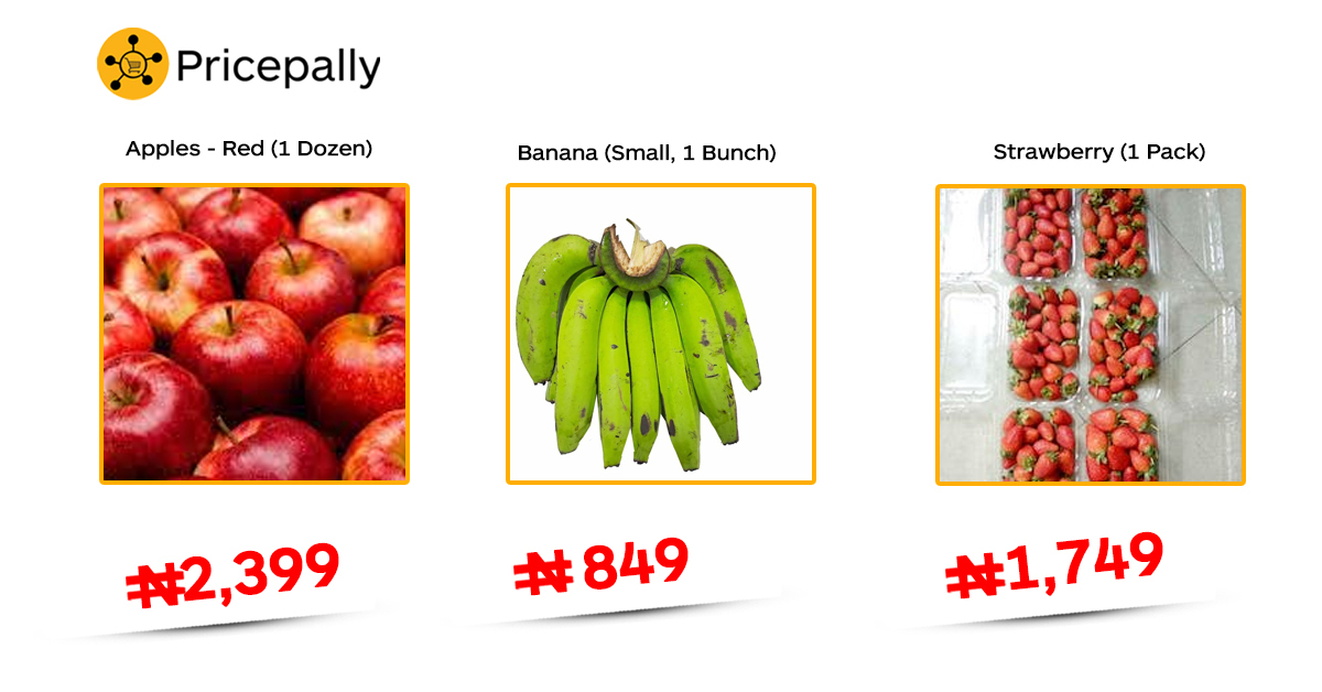 Prices of fruits, such as apples, banana, and strawberry, for pregnant women in Nigeria 
