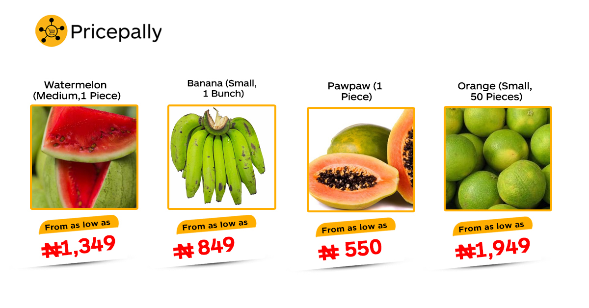 The prices of some fruits you can have as breakfast on Pricepally