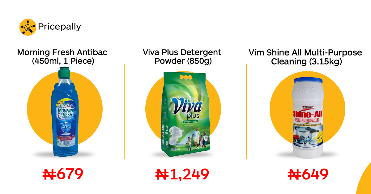 Prices of cleaning products on Pricepally