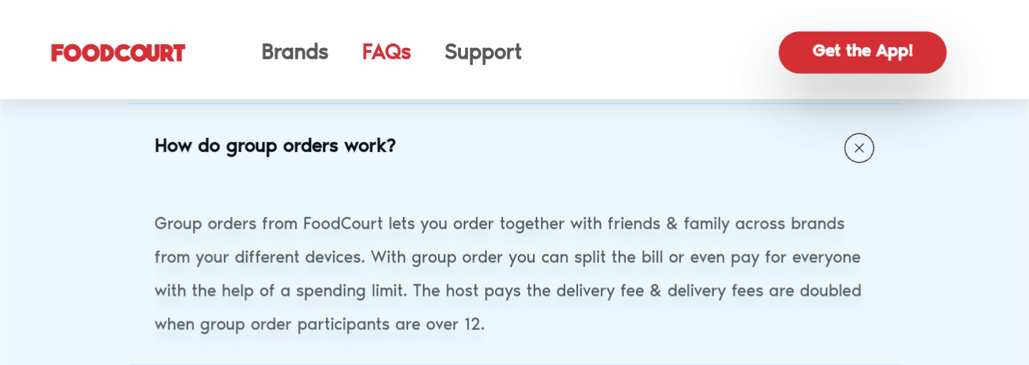 How group orders work on FoodCourt