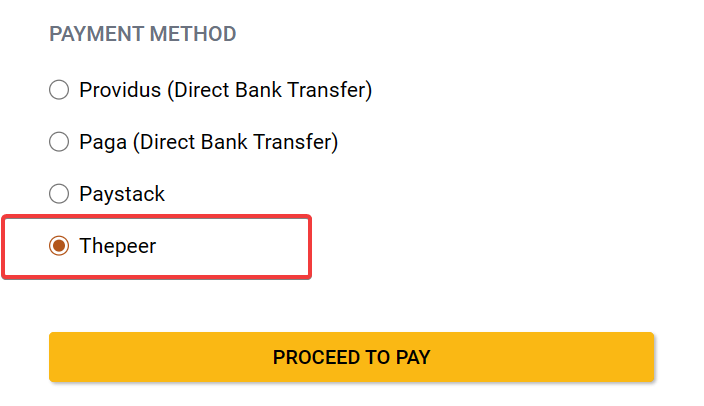 The payment options on PricePally