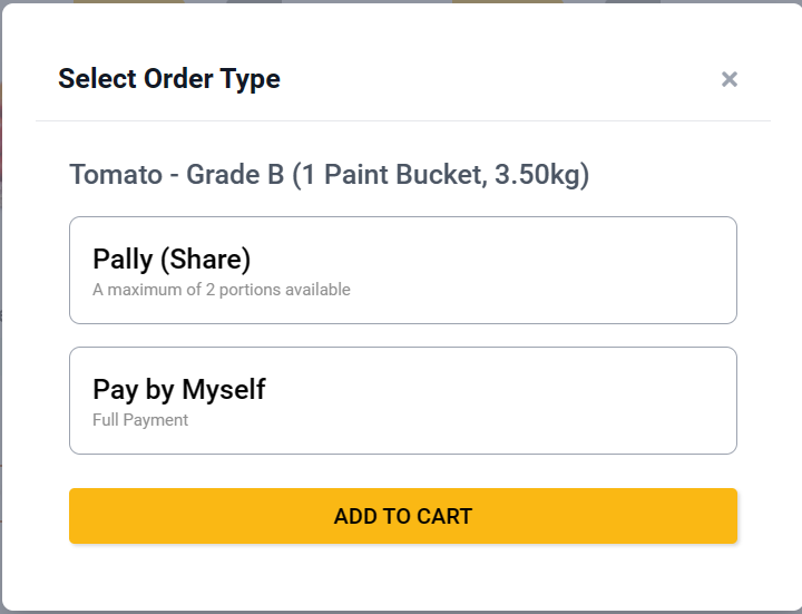 Select Order Type on PricePally