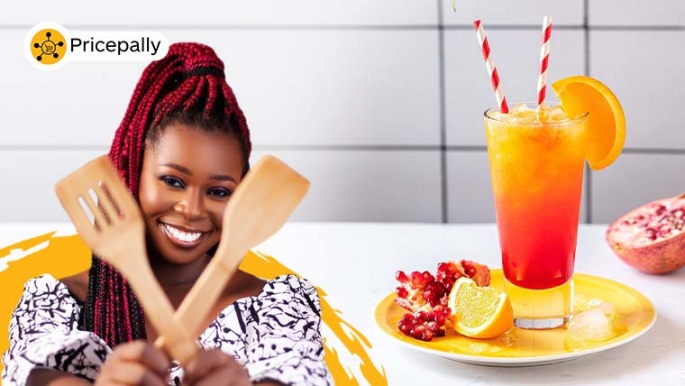 How to make a sunrise mocktail by Omoye Cooks