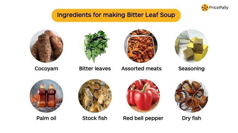Bitter leaf soup ingredients